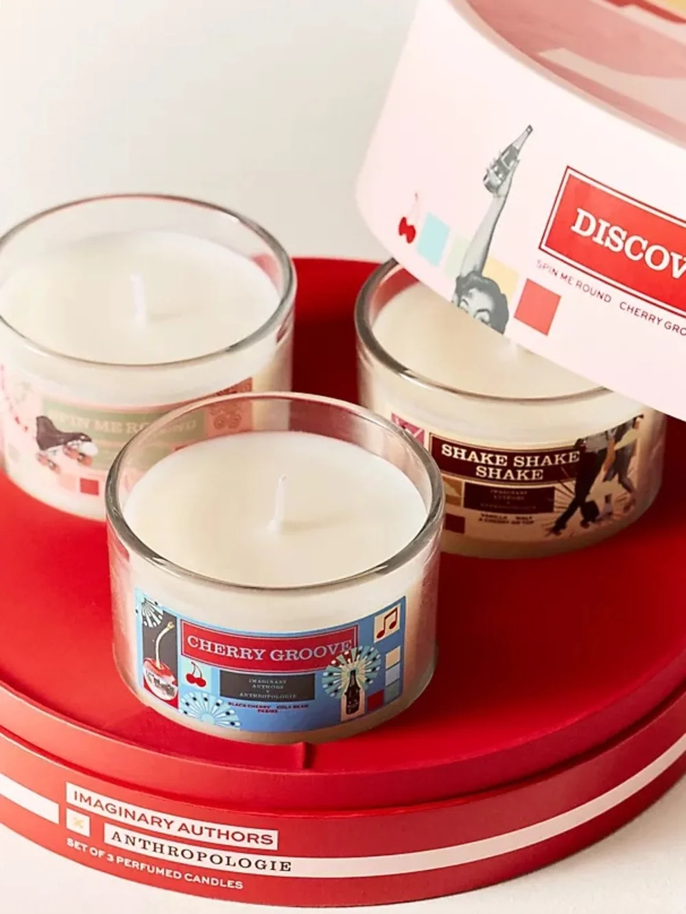 ❤️ NWT Anthropologie Imaginary Authors 3-Pack Scented Candle Set - Red